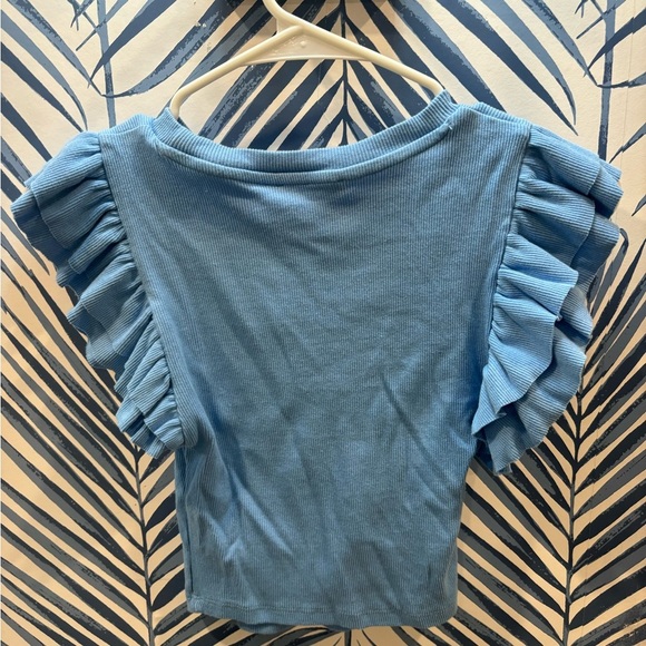 Zara Blue Ruffled Top - Picture 2 of 3